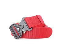Elegantyl Military Tactical Canvas Belt Men's Casual Jeans Belt Width 3.8 cm Outdoor Sports Woven Camouflage Nylon, Red, 125cm