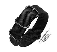 Elegantyl Nato Nylon Watchband 18mm 20mm 22mm 24mm Stripe Canvas Watch Wristband Replacement Bracelet, 26mm