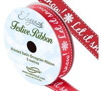 Eleganza 022345 Satin Grosgrain “Let It Snow!” Red 15mm x 5m