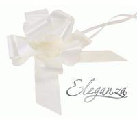 Eleganza 10 LARGE 50MM GIFT WRAP PULL BOWS WHITE FOR FLOWERS, WEDDINGS ETC
