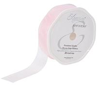 Eleganza 25 mm x 20 m Woven Edge Ribbon, Light Pink