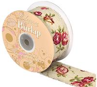 Eleganza 50 mm x 10 m Burlap Frayed Edge, Vintage Rose