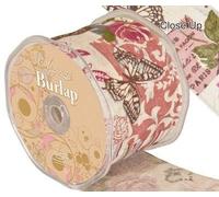 Eleganza 70 mm x 10 m Burlap Wired Edge Vintage Collage, Multi-Colour