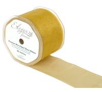 ELEGANZA 70 mm x 20 m Wired Edges Sheer Ribbon, Woven, Gold B, 12 x 12 x 7 cm
