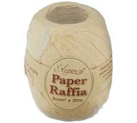 Eleganza 8 mm x 30 m Paper Raffia for Variety of Craft Projects and Gift Wrapping, No.02 Natural