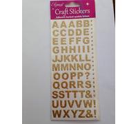Eleganza Alphabet Capital Letters Self Adhesive Stickers 1.5cm Sparkly glitter Gold