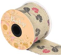 Eleganza Burlap Frayed Edge Contemporary Floral 70mm x 10m