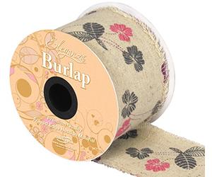 Eleganza Burlap Frayed Edge Contemporary Floral 70mm x 10m