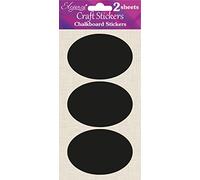 Eleganza Chalkboard Stickers-Large Oval, Synthetic Material, Black, 24 x 11.4 x 0.1 cm
