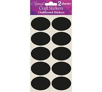 Eleganza Chalkboard Stickers Small Oval, Synthetic Material, Black, 24 x 11.4 x 0.1 cm