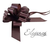 Eleganza Chocolate Brown 50mm Waterproof Poly Pull Bow (Pack of 20)