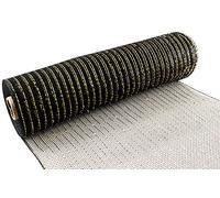 Eleganza Deco Mesh Metallic 25cm x 9.1m (10yds) Black/Gold