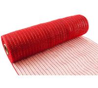 Eleganza Deco Mesh Metallic 25cm x 9.1m Red No.16, Synthetic Material, 8.2 x 8.2 x 26.2 cm