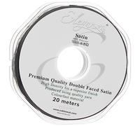 Eleganza Double Faced Satin 10mm x 20m Black No.20, 10 mm x 20 m