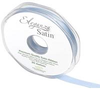 ELEGANZA Double Faced Satin 10mm x 20m Lt No.25, Light Blue, 10 mm x 20 m