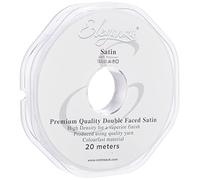 Eleganza Double Faced Satin 10mm x 20m White No.01, 10 mm x 20 m