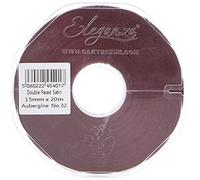 ELEGANZA Double Faced Satin 15mm x 20m Aubergine No.32, 15 mm x 20 m