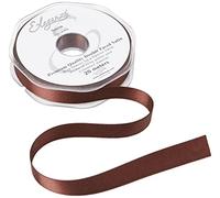 ELEGANZA Double Faced Satin 15mm x 20m Chocolate No.58, 15 mm x 20 m