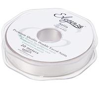 ELEGANZA Double Faced Satin 15mm x 20m Silver No.24, 15 mm x 20 m