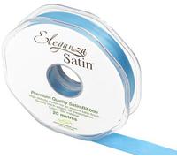 ELEGANZA Double Faced Satin 15mm x 20m Turquoise No.55, 15 mm x 20 m