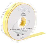 Eleganza Double Faced Satin 15mm x 20m Yellow No.11, 15 mm x 20 m