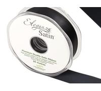 ELEGANZA Double Faced Satin 25mm x 20m Black No.20, 25 mm x 20 m