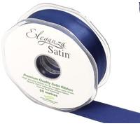 ELEGANZA Double Faced Satin 25mm x 20m Midnight Blue No.19, 25 mm x 20 m