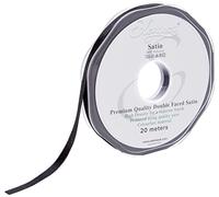 ELEGANZA Double Faced Satin Ribbon 6mm x 20m Black No.20, 6 mm