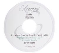 ELEGANZA Double Faced Satin Ribbon 6mm x 20m White No.01