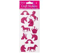 Eleganza Fuchsia Glitter Unicorn Stickers, Assorted