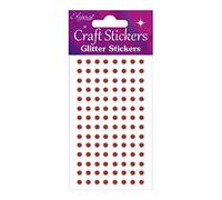 Eleganza Glitter Gems-4mm Red, Synthetic Material, 16.5 x 7.6 x 0.2 cm