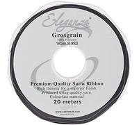ELEGANZA Grosgrain Ribbon 6mm x 20m, Polyester, Black, 10 x 10 x 2 cm