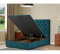 Eleganza Home Castle Ottoman Bed Floor Standing - Plush in Emerald | Size: Single Eleganza Home Emerald Single