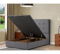 Eleganza Home Darlington Ottoman Bed Floor Standing - Linen in Grey | Size: Super King Eleganza Home Grey Super King