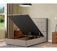 Eleganza Home Darlington Ottoman Bed Floor Standing - Malham Weave in Cream | Size: Small Double Eleganza Home Cream Small Double