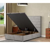 Eleganza Home George Ottoman Bed Floor Standing - Plush in Silver | Size: Double Eleganza Home Silver Double