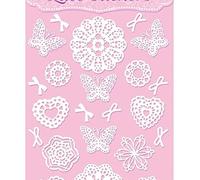 Eleganza Lace Stickers Pattern White Adhesive Craft Stickers Selection B