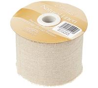 Eleganza Linen Frayed Edge Natural No.02, Beige, 70mm x 10m