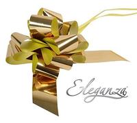 ELEGANZA Metallic Gold 50mm Waterproof Poly Pull Bow (Pack of 20)