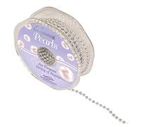Eleganza No.46 Pearl Bead String, Plastic, Metallic Silver, 4 mm x 10 m
