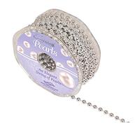 Eleganza No.46 Pearl Bead String, Plastic, Metallic Silver, 6 mm x 10 m
