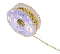 Eleganza No.65 Pearl Bead String, Plastic, Metallic Gold, 4 mm x 10 m