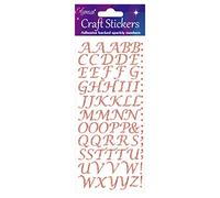 Eleganza OA027234 Stylised Alphabet Letter Glitter Craft Stickers - Rose Gold Self Adhesive