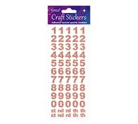 Eleganza OA027258 Bold Number Glitter Craft Stickers - Rose Gold Self Adhesive, 16.5 x 7.6 x 0.2 cm
