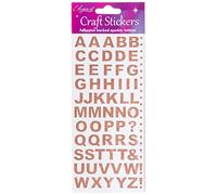 Eleganza OA027265 Bold Alphabet Letter Glitter Craft Stickers - Rose Gold Self Adhesive