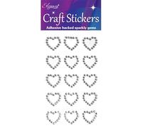 Eleganza Open Heart Stickers, Silver, 1