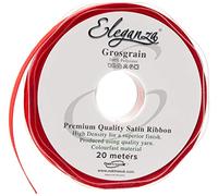 ELEGANZA Premium Quality Grosgrain Ribbon, Satin, Red, 11 x 11 x 1 cm