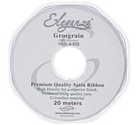 ELEGANZA Premium Quality Grosgrain Ribbon, Satin, White, 11 x 11 x 1 cm