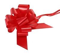 ELEGANZA Red 30mm Waterproof Poly Pull Bow (Pack of 5)