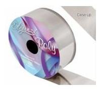 Eleganza Waterproof Poly Ribbon, Metallic Silver, 50 mm x 91 m